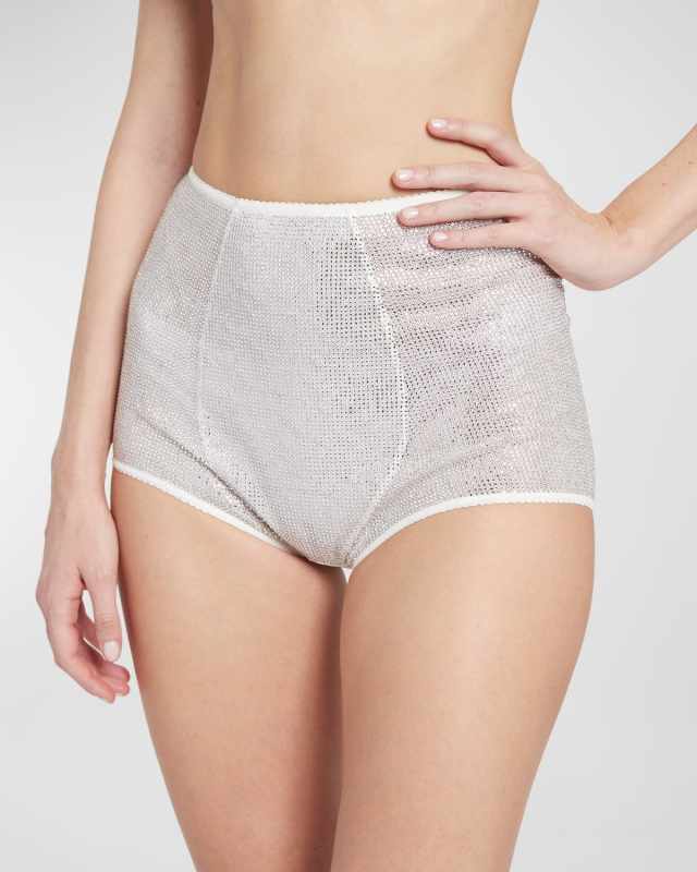 High-Rise Rhinestone Briefs